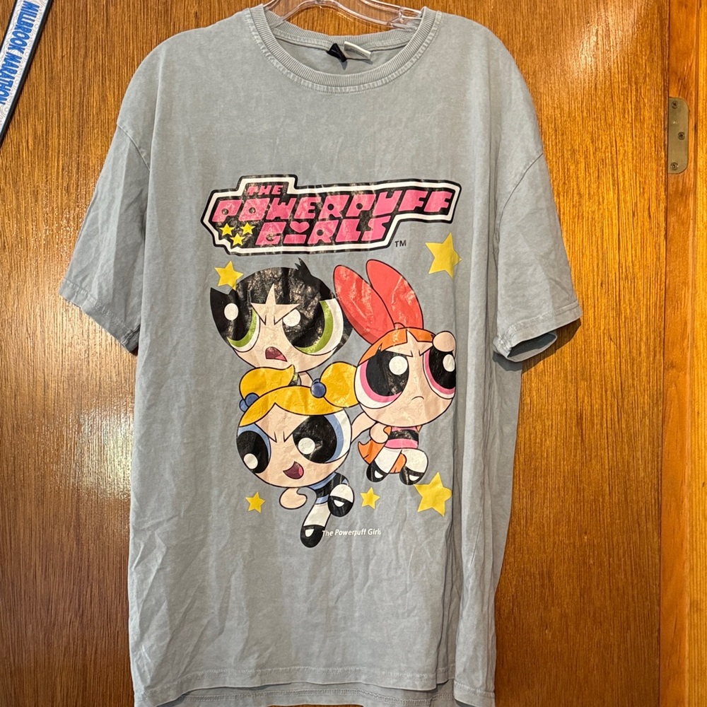 ROMWE Powerpuff Girls Graphic Gray T-Shirt